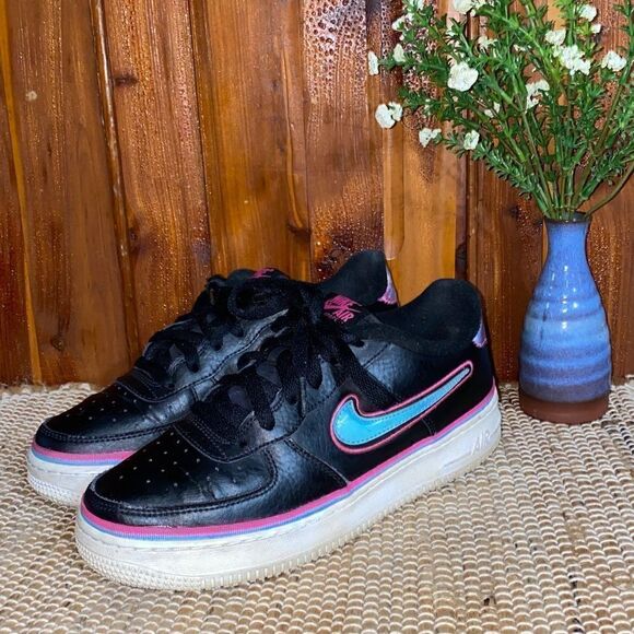 Nike AF1 holographic Nike air black shoes sneakers - Picture 1 of 11